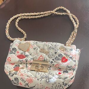Stylish White and Red Women's Bag